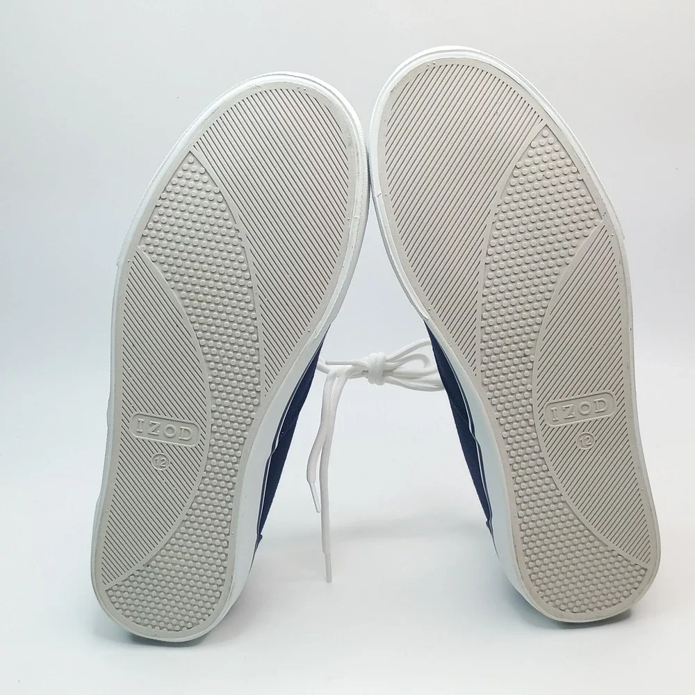 IZOD Rangley Sneaker Men Size 12 Navy Canvas‎ Memory Foam 1851110